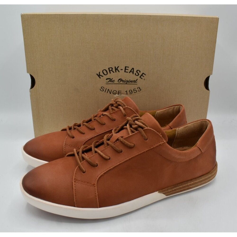 Kork Ease Womens Size 8.5 Paislee Orange Campfire Full Grain Leather Sneakers‎